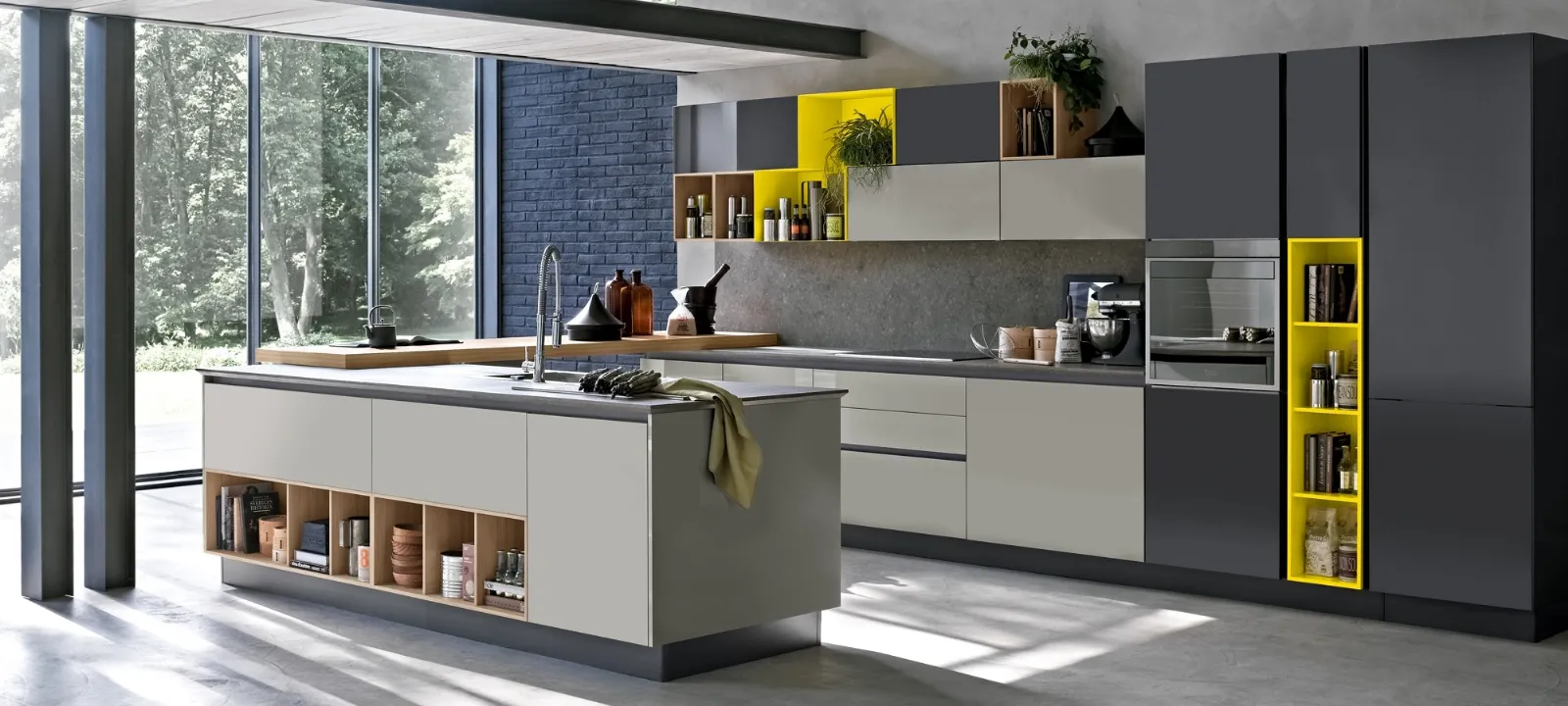 Atmosphera - Set di 3 strofinacci in cotone grigio ardesia 45x70cm | Leroy Merlin