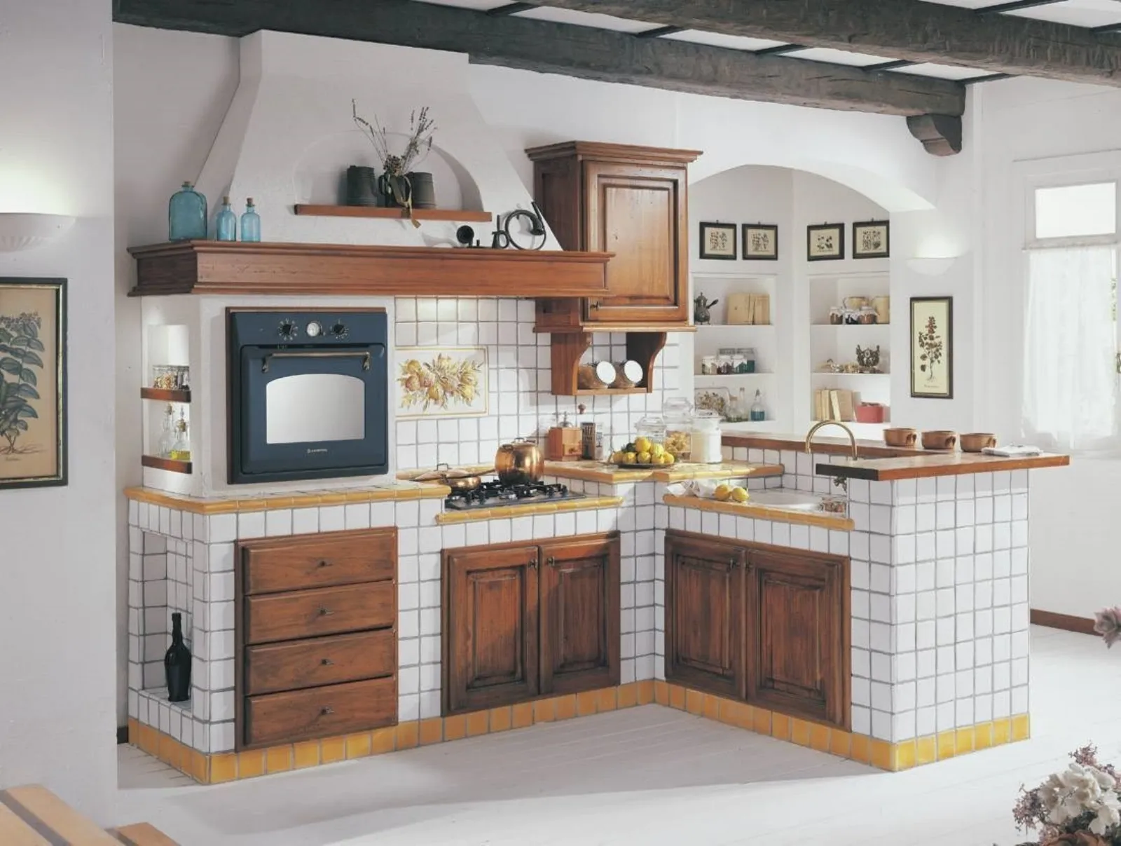 piccola cucina in muratura angolo
