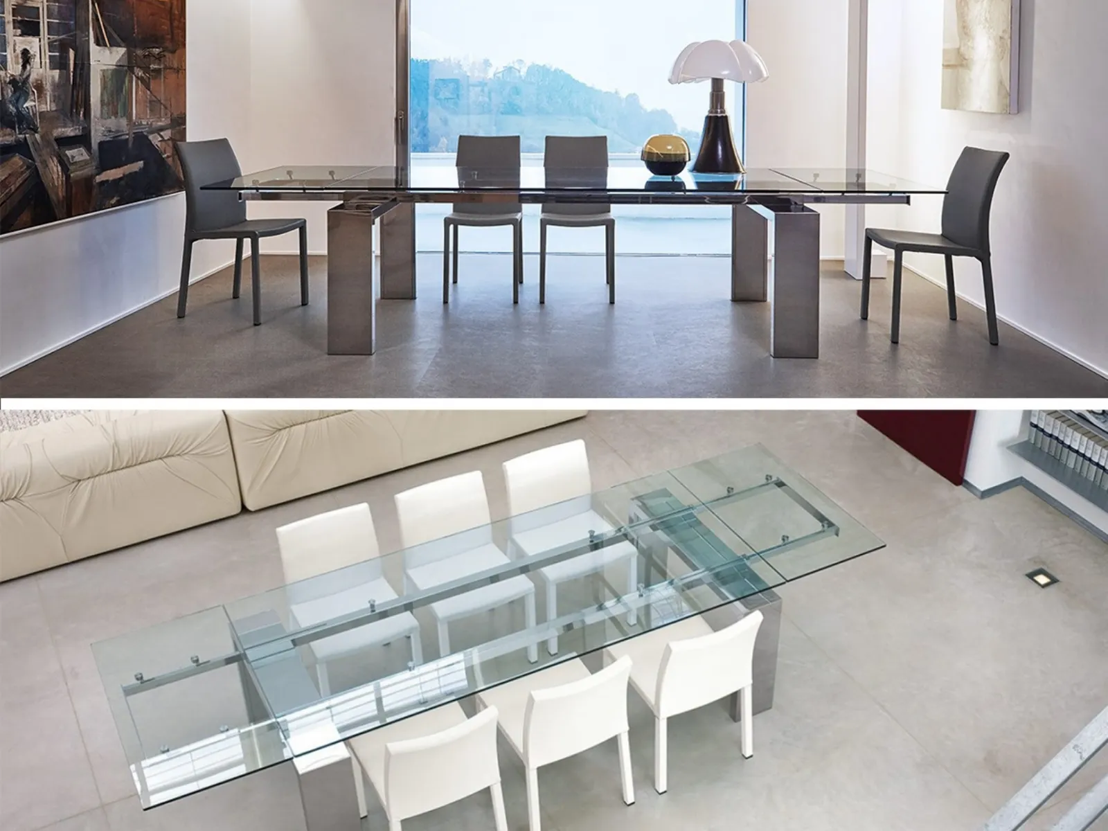 TAVOLO KROSS A BOTTE IN VETRO - - Your design shop