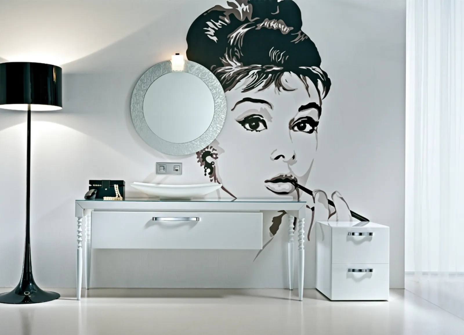 bagno vintage bianco e nero dek idea