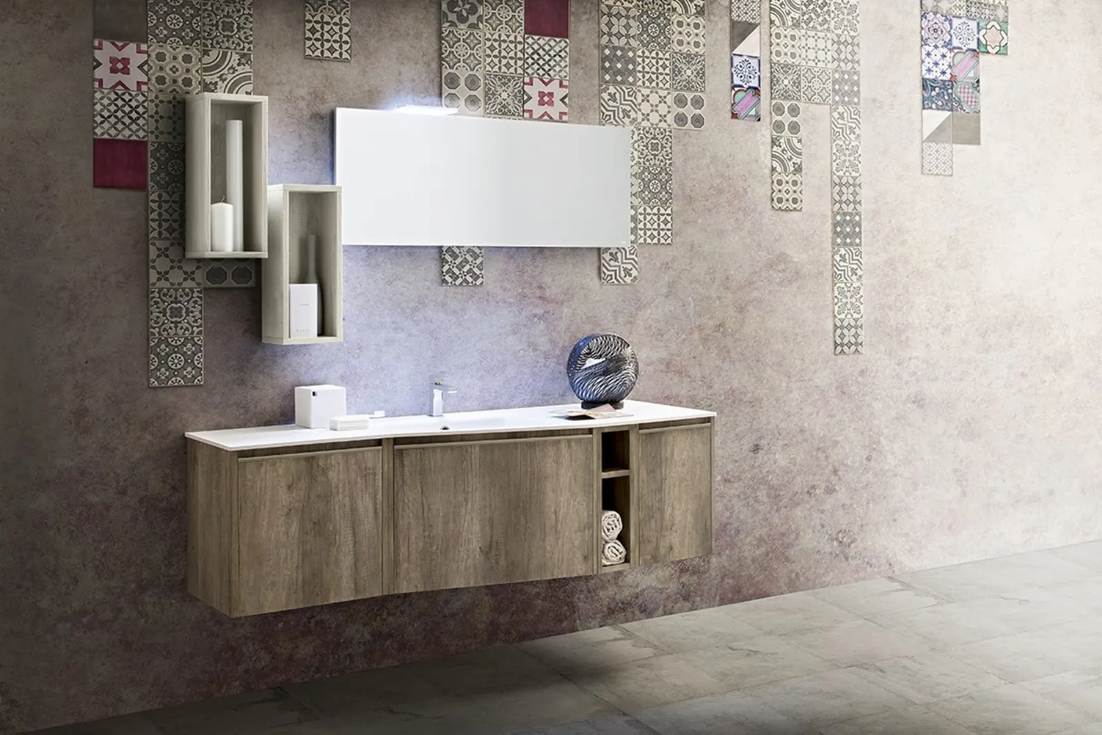 mobili bagno vintage in noce rosso york cerasa
