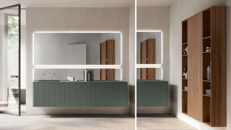I nuovi mobili per il bagno: ricerca su materiali, finiture e sostenibilità