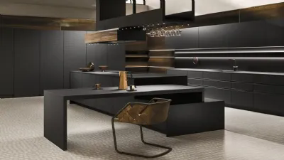 Il nero esalta la lineare semplicità della cucina Jay by Snaidero