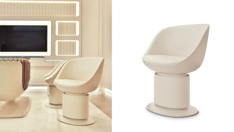 Il design pulito e mai banale della poltrona in pelle moderna