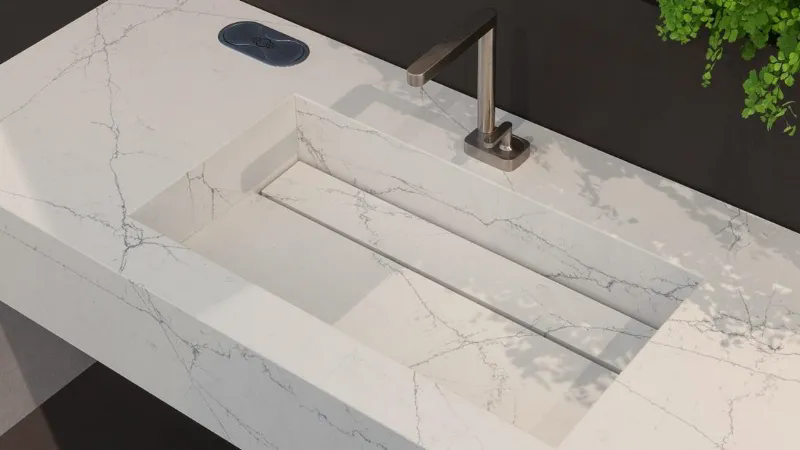 Lavello ottenuto con Quartzforms nella collezione Planet Neptune