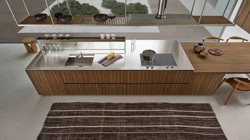 Lavello e piano cottura per la nuova cucina modello Sign di Ernestomeda, ideata da Giuseppe Bavuso