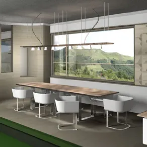 Rendering cucina di casa in montagna