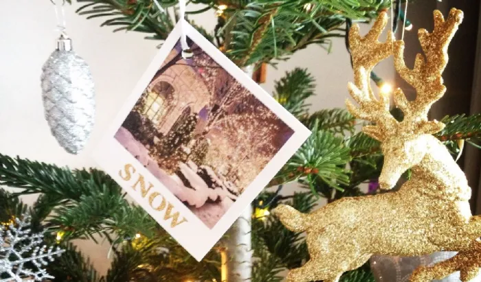 Decorare l'albero di Natale con le foto