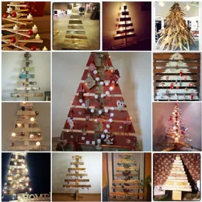 Alberi di Natale realizzati con bancali di legno riciclati