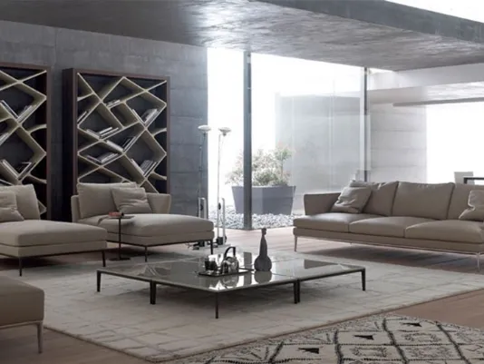 Alivar arredamento per un living dalle forme pure e raffinate