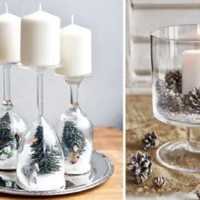 Eleganti e raffinati decori con calici e candele
