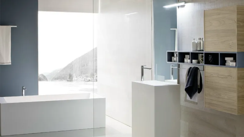 Mobile bagno Nyù contenitore con specchio di Ideagroup