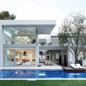 progetto villa moderna con piscina