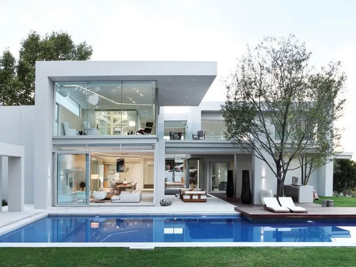 progetto villa moderna con piscina
