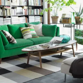 living Ikea con divano STOCKHOLM verde