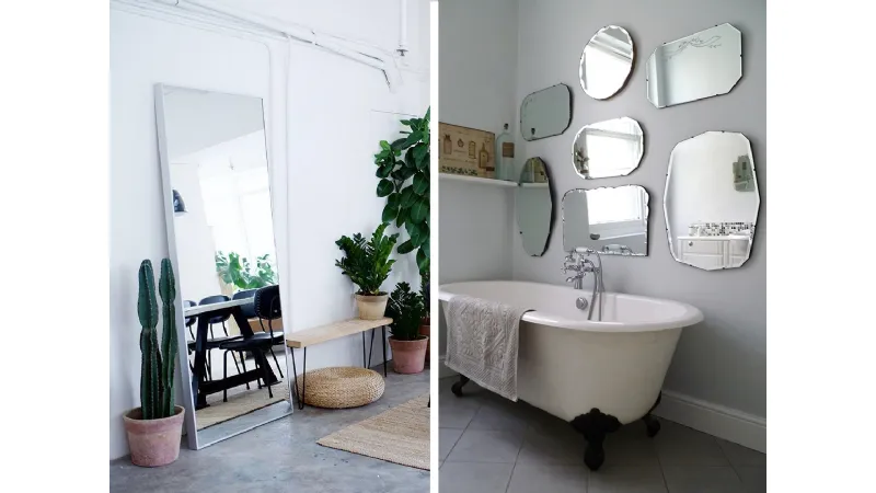 2 soluzioni d’arredo con gli specchi