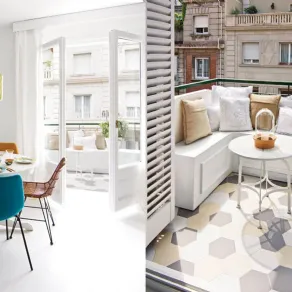Due immagini di questo appartamento a Barcellona, progetto architetto Bárbara Aurell