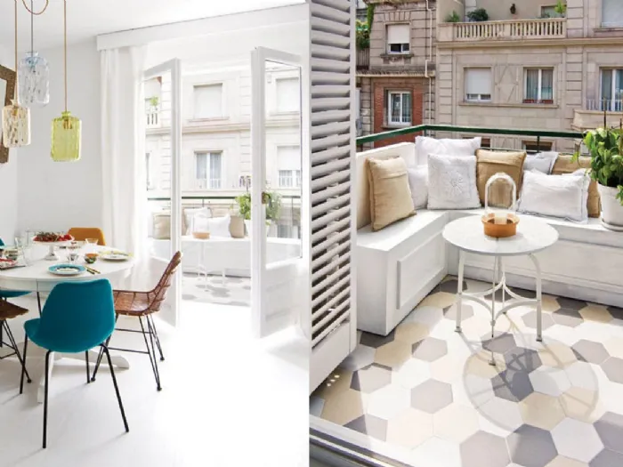 Due immagini di questo appartamento a Barcellona, progetto architetto Bárbara Aurell