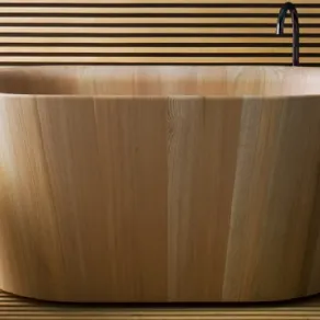 Vasca da bagno ovale in larice OFURO By Rapsel