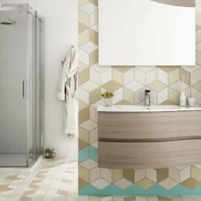 Mobile bagno sospeso con cassetti con specchio FLEX 01 By LEGNOBAGNO