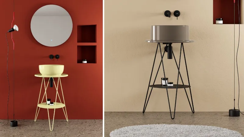 Scarabeo Ceramiche - Gustav, consolle lavabo in metallo