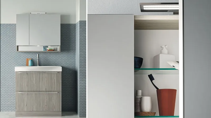 Arbi Arredobagno - Specchio Diva con contenitore