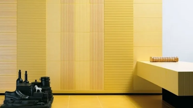 Piastrelle bagno gialle