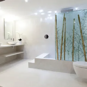Resina semilucida in bagno, soluzione dal design moderno