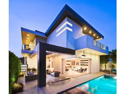 casa moderna con piscina