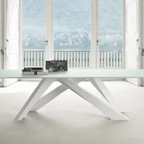 Big Table Bonaldo fisso in cristallo e acciaio