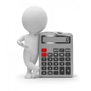 Man and calculator