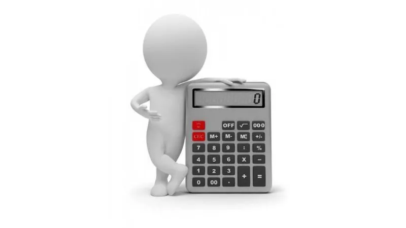 Man and calculator