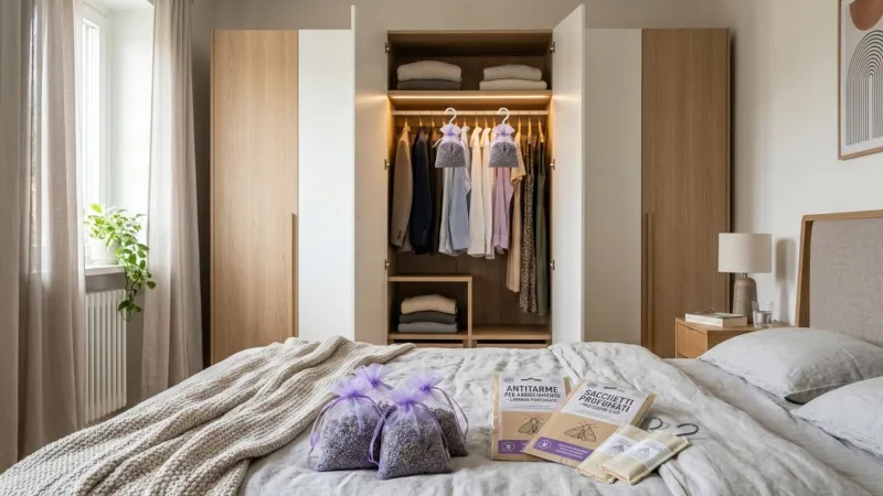 Sacchetti con lavanda e prodotti antitarme