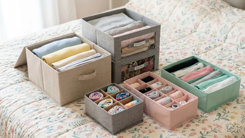 Scatole in tessuto e organizer per cassetti