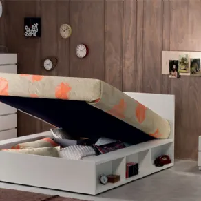 Letto con vano contenitore e cassetti laterali, modello “Pongo G LD 2” di Oggioni