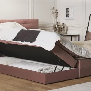 Letto boxspring con due vani contenitori separati, Milord