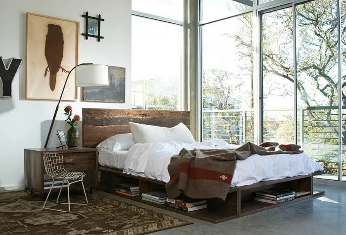camera da letto rustica moderna