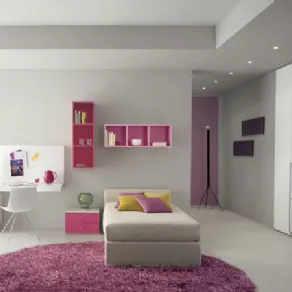 Cameretta modulare rosa e bianca