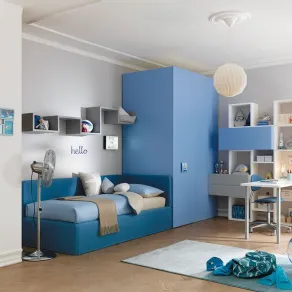 Cameretta per bambini con cabina armadio KC314 di Moretti Compact