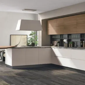 La cucina con cappa a isola Luna di Cucine Lube