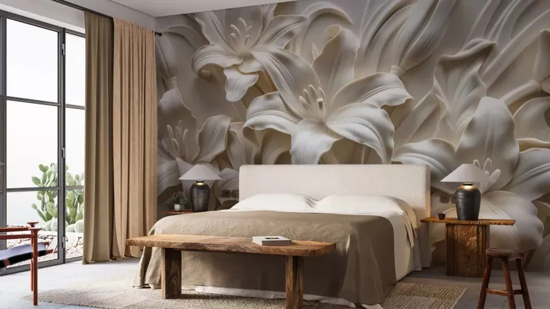 Carta da parati Fiori 3D di Uwalls