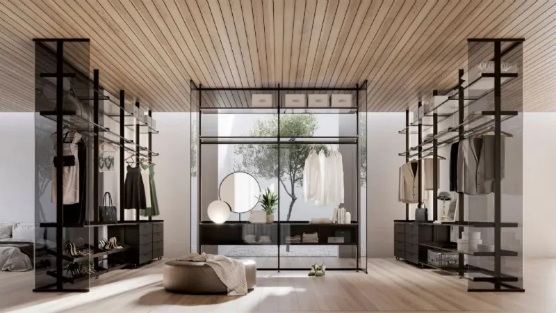 Doal - Parete Kristal con interno cabina armadio Venere