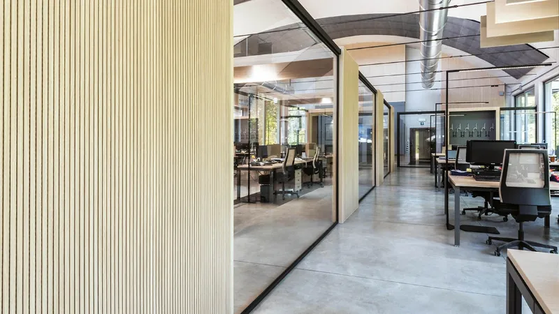 I pannelli fonoassorbenti in fibra di legno di Fantoni, con certificazione di bassa emissione di formaldeide