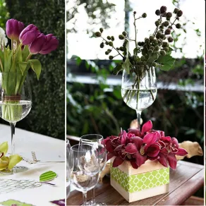 Centrotavola con fiori freschi