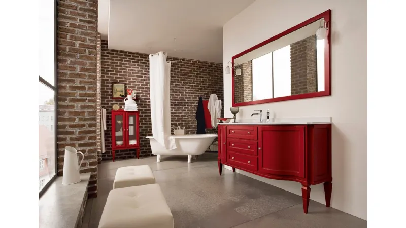 Mobili bagno vintage in noce rosso york cerasa