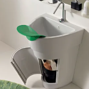 lavatoio con vano porta detergenti