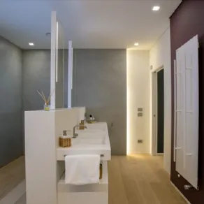 Bagno moderno zona lavabo progettazione ArchiDesignLAB.it