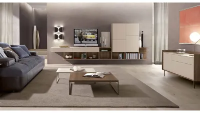 soggiorno moderno con toni del beige