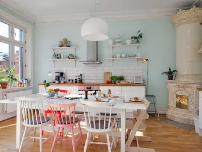 Celeste tenue per la cucina