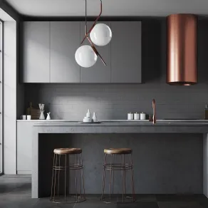 Antracite e rame per una cucina moderna e di tendenza